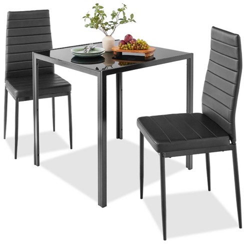 Best Choice Products 3 piece Kitchen Dining Table Set W Glass