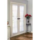 Thermavoile Rhapsody Lined Light Filtering Window Treatment for Doors Rod Pocket Curtain Door Panel 54" x 72" White