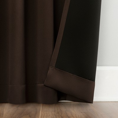 Chocolate Brown 96" Blackout Polyester Window Curtain Panel Pair
