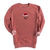 S.W.Smiley Santa Hat Glitter - Women's Garment Dyed Graphic Sweatshirt - 2 of 4