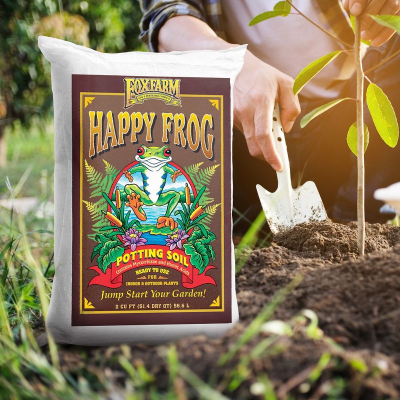 Foxfarm FX14047 Happy Frog 2 Cubic Feet/51.4 Quart Ph Adjusted Pre-Mixed Plant Garden Potting Soil Mix for Indoor and Outdoor Plants, 5 of 7