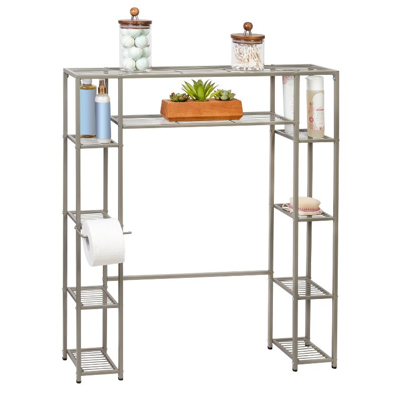 Honey-Can-Do 5-Tier Over the Toilet Steel Storage Shelf Silver, 3 of 9