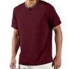 Men's Short Sleeve Henley T-Shirt with Contrast-Trim - 2 of 4