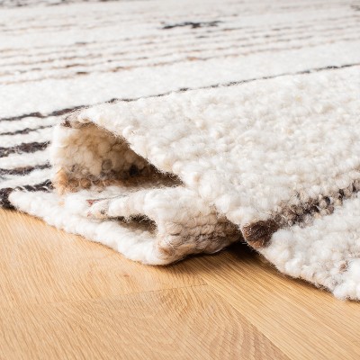 Natura Hand Woven Black and Ivory Wool Area Rug