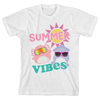 Squishmallows Summer Vibes Crew Neck Short Sleeve White Youth T-shirt