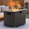BDELITE Rectangle Outdoor Fire Pit Table with 40,000 BTU Output, Windshield, Glass Stones, Waterproof Cover-35*23*23.8 Inch - 2 of 4