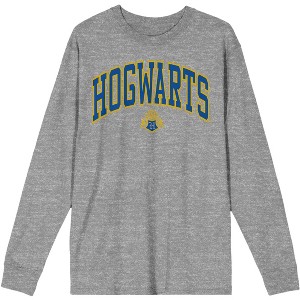 Hogwarts College Men's Athletic Heather Gray Long Sleeve Shirt - 1 of 3