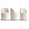 Modern Upholstered Dining Chair with Castors Round Barrel Dining Room Chair Linen Dining Chairs Set of 3 for Kitchen Dining Room-Tanpinhause - 2 of 4