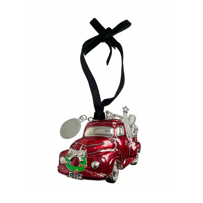Slickblue Charming 3D Red Truck Ornament with Tag - Ideal for Christmas Trees - Unique Holiday Decoration