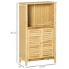 Aghana Digitals Natural Bamboo Storage Cabinet with Open Top Shelf & 2 Enclosed Shelves, - 3 of 4
