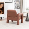 SEYNAR Modern PU Leather Accent Chair with Tubular Multifunctional Legs for Living Room - 4 of 4