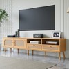 HDZNVF Boho TV Stand For TVs Up To 85 Inch, Modern Farmhouse Media Console, Natural - 4 of 4