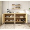 Vipbear Buffet Cabinet with Storage, 58” Large Sideboard with Shelves and 4 Doors, Fluted Sideboard Coffee Bar Cabinet - 4 of 4