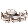 Costway 7 PCS Patio PE Wicker Furniture Set with Ottomans Cushions and Tables Chair Couch - 2 of 3