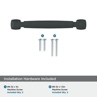 Matte Black Zinc Cabinet and Drawer Pull with Mounting Hardware