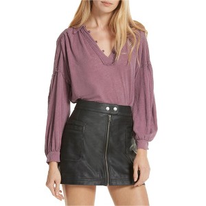 Free People Womens Rush Hour Peasant Blouse, Purple, Small - 1 of 1