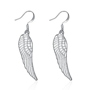 Angel Wing Hook Earrings Womens Silver Plated Ginger Lyne Collection - 1 of 4