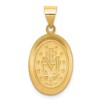 Black Bow Jewelry 14k Yellow Gold Hollow Oval Miraculous Medal Pendant - 3 of 4