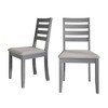 ChaletPosh Wooden Dining Chair With Warm Grey Cover (Set of 2) - 4 of 4