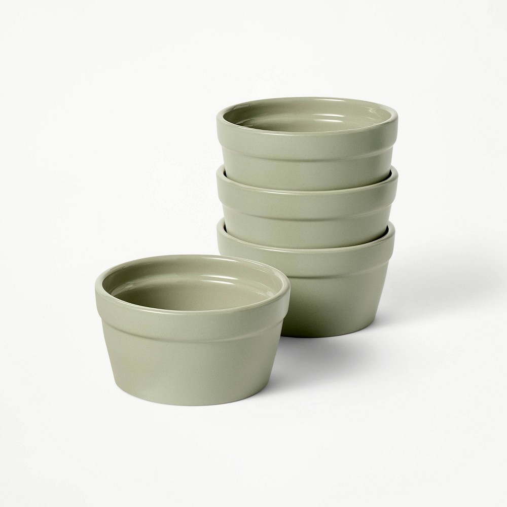 4pc Stoneware Ramekin Set Green - Figmintâ„¢