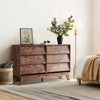 6 Drawer Dresser, 57" Wide Vintage Chest of Drawers with Bevel Design, Modern Dresser TV Stand for Bedroom, Living Room, Entryway and Closet - 3 of 4