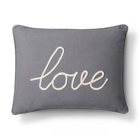 Gray Love Throw Pillow 20 X 20 Homthreads Target