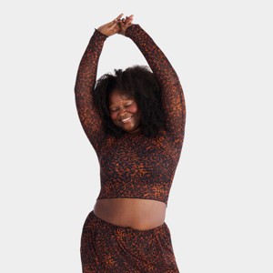 Parade Mesh Crop Top Long Sleeve Tee - 1 of 4
