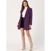 INSPIRE CHIC Women's Notch Lapel Double Breasted Belted Mid Long Outwear Winter Coat - 3 of 4