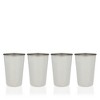 True Stainless Steel Pint Glasses for Beer, Iced Coffee, Water, or Cocktails, Unbreakable Metal Outdoor Tumblers, 16 Oz Set of 4, Silver Finish - 4 of 4