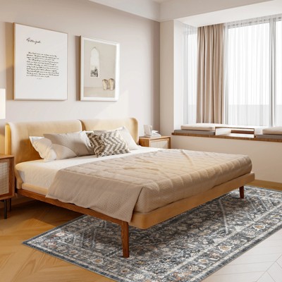 Garvee Vintage Rug Machine Washable Carpet with Non-Slip Backing Non-Shedding Stain Resistant Soft Low-Pile Floor Cover for Living Room Bedroom