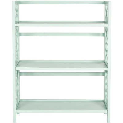Natalie Aqua Smoke 3-Tier Wood Étagère with Latticework
