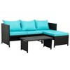 SUGIFT 3PCS Patio Wicker Rattan Sofa Set Outdoor Sectional Conversation Set Turquoise - 3 of 3