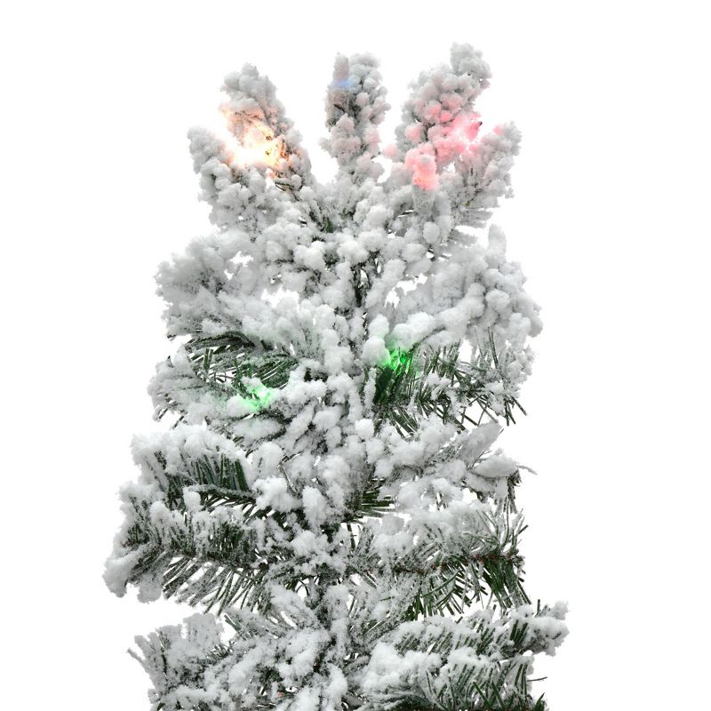 Vickerman Flocked Utica Fir Slim Artificial Christmas Tree, 2 of 6