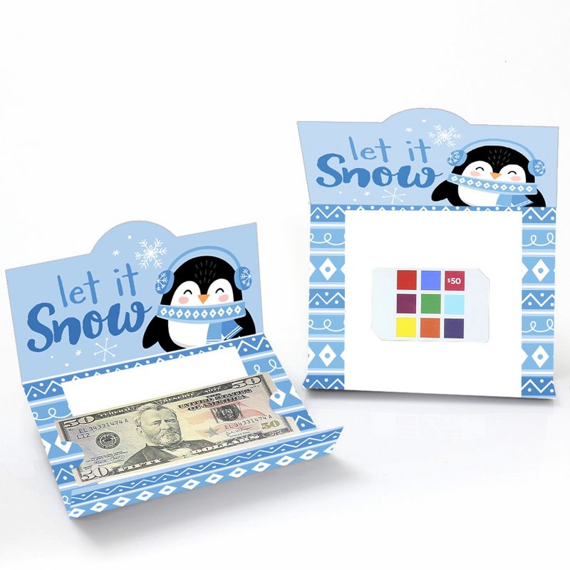 Big Dot of Happiness Winter Penguins - Holiday and Christmas Party Money And Gift Card Holders - Set of 8, 2 of 5