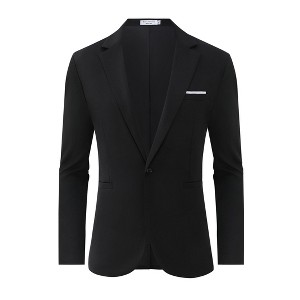 Men's Casual Blazer Jacket One Button Suit Jackets Lightweight Slim Fit Sport Coat - 1 of 4