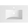 Gulches 30 in 18 Undermount Bathroom Sink in White Ceramic with Pre-Drilled Faucet Hole Modern Minimalist Design - 2 of 4