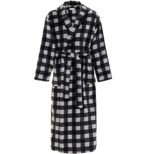ADR Men's Robe, Plush Fleece Hooded Bathrobe Man, Long Warm Cozy Bath Robe Man - 1 of 4