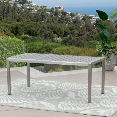 Coolbibila-Outdoor Dining Set, Aluminum Dining Chair Set Of 6, Rope-Woven Chairs And Aluminum Dining Table