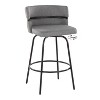 Set of 2 Cinch-Claire Counter Height Barstools: Swivel, Upholstered, Metal Frame - LumiSource - 2 of 4