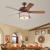 52" x 52" x 20.4" Vinh Ceiling Fan Brown - Warehouse Of Tiffany: E26 Light, Remote, Flush Mount - 2 of 4