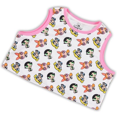 The Powerpuff Girls Ladies Powerpuff Girls Classic Shirt - Powerpuff Mesh Tank Top - Blossom Bubble and Buttercup Tank (White Pink, Large) — фото 7