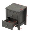 2-Piece Farmhouse Wooden Nightstand Set with Retro Design, Wood Side Tables with Storage Cabinets for Bedroom or Living Room – Maison Boucle - 3 of 4