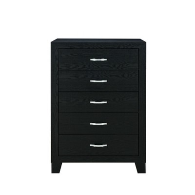 NicBex 5 Drawer Vertical Dresser for Bedroom,Storage Chest of Drawers with Metal Handles for Living Room,Entryway,Hallway,Black