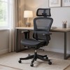 HomeRoots Set of Two Black Adjustable Height Swivel Rolling Office Chair - 2 of 4