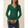 Seta T Women's V Neck Wrap Long Sleeve Criss Cross Casual Pullover Sweater - 2 of 4