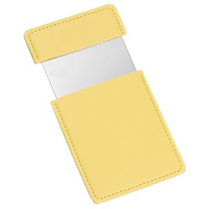 Unique Bargains Stainless Steel Pocket Travel PU Leather Mini Mirror - 1 of 4