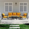 WestinTrends Avalon Outdoor 6-Piece Modular Sectional Patio Furniture Sofa Set, Gray/Yellow - 2 of 4