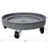 NAYSAYE Set of 2 Drum Dolly 900lbs Capacity Heavy Duty Plastic Cart with Swivel Casters for 30 and 55 Gallon Barrels, Gray, 24.2"*7.5"*14.4" - 3 of 4