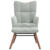 vidaXL Rocking Chair with Ottoman Light Gray Velvet - image 2 of 4