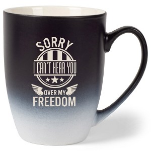 100 North United States of America 10 Ounce Black and White Two Toned Ombre, Comfortably Fits Your Hands, Ceramic Tea Coffee Cup Mug, Sorry I Can't - 1 of 1